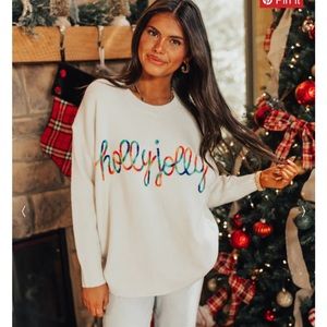 Christmas sweater (sold out) holly jolly design